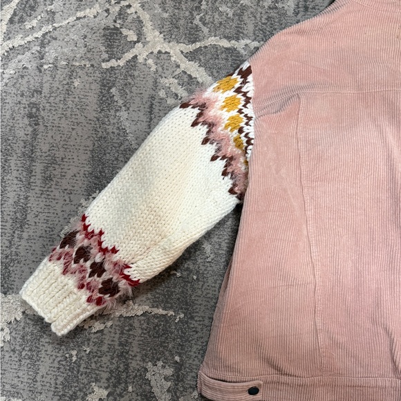POL Pink Corduroy Jacket with Knit Sleeves - Picture 5 of 9